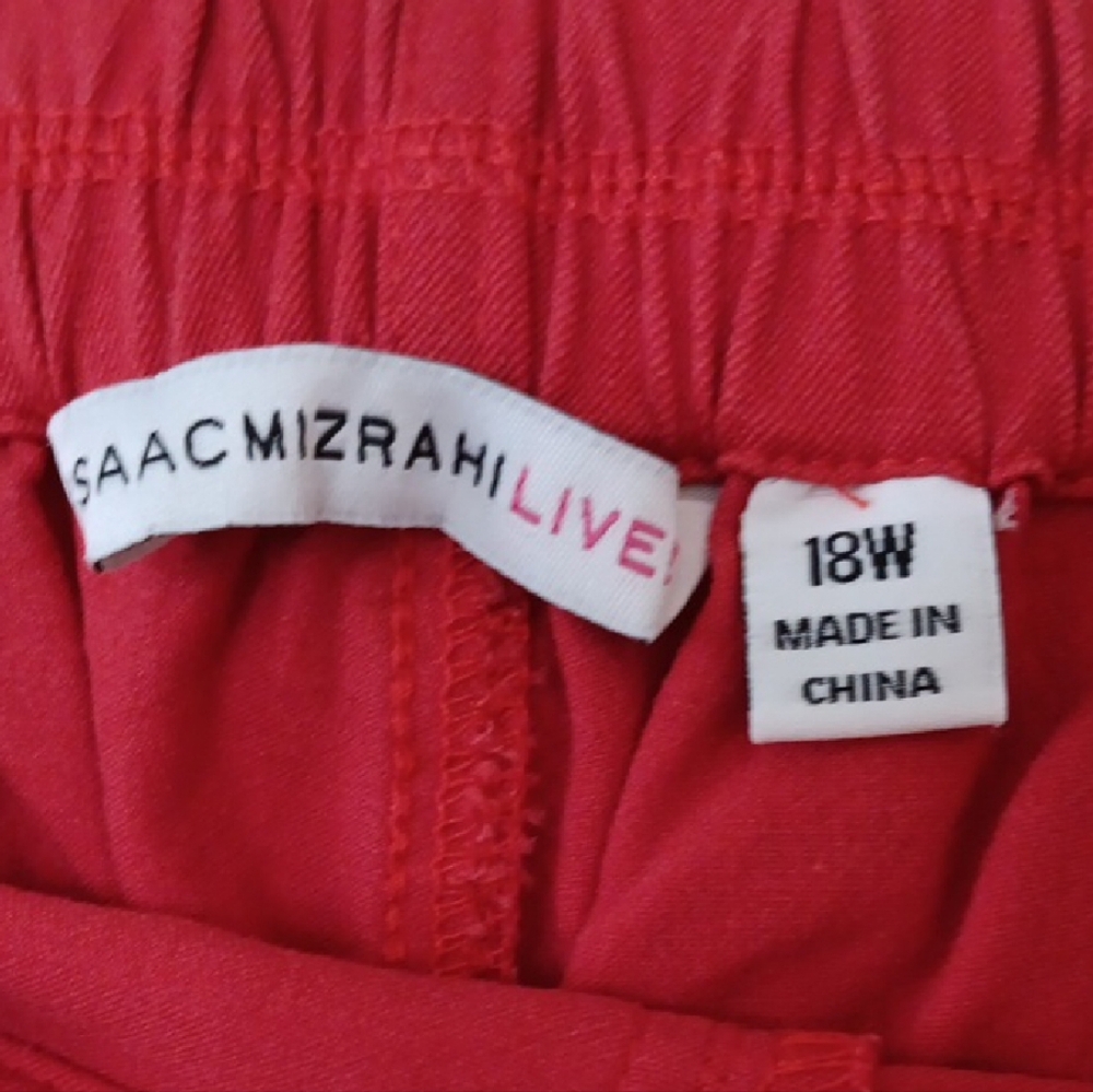 Isaac Mizrahi Red Ankle Pants - Picture 2 of 10